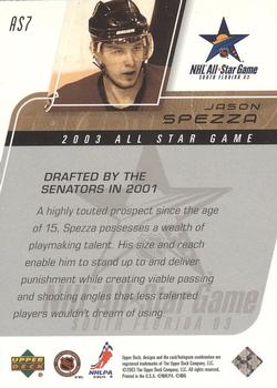 2002 Upper Deck All-Star Game #AS7 Jason Spezza Back