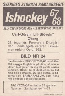 1967-68 Williams Ishockey (Swedish) #24 Karl Goran Oberg Back