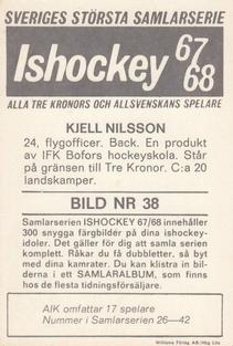 1967-68 Williams Ishockey (Swedish) #38 Kjell Nilsson Back