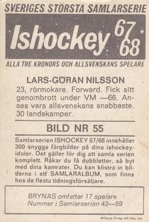 1967-68 Williams Ishockey (Swedish) #55 Lars Goran Nilsson Back