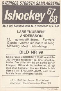 1967-68 Williams Ishockey (Swedish) #99 Lars Andersson Back