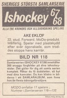 1967-68 Williams Ishockey (Swedish) #118 Ake Eklof Back