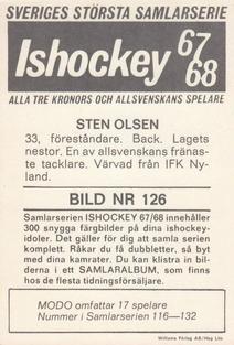 1967-68 Williams Ishockey (Swedish) #126 Sten Olsen Back