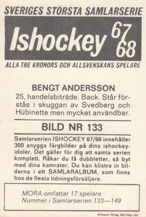 1967-68 Williams Ishockey (Swedish) #133 Bengt Andersson Back