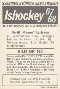1967-68 Williams Ishockey (Swedish) #173 Bertil Karlsson Back