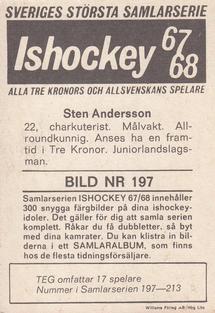 1967-68 Williams Ishockey (Swedish) #197 Sten Andersson Back