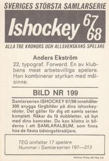 1967-68 Williams Ishockey (Swedish) #199 Anders Edstrom Back