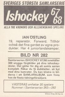 1967-68 Williams Ishockey (Swedish) #282 Jan Östling Back