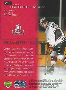 2000-01 Upper Deck DEL (German) - All Star Class #A7 Mike Casselman Back