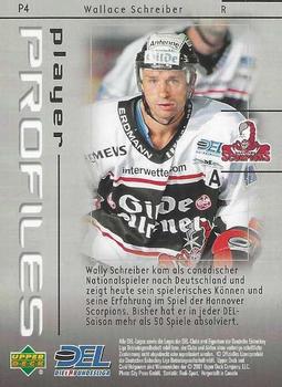 2000-01 Upper Deck DEL (German) - Player Profiles #P4 Wallace Schreiber Back