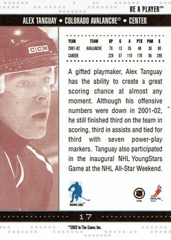 2002-03 Be a Player Memorabilia - Atlantic City National #17 Alex Tanguay Back