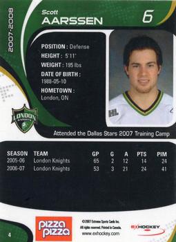 2007-08 Extreme London Knights (OHL) #4 Scott Aarssen Back