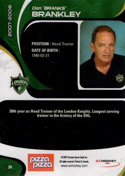 2007-08 Extreme London Knights (OHL) #26 Don Brankley Back