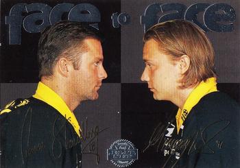 1995-96 Leaf Elit Set (Swedish) - Face to Face #1 Morgan Samuelsson / Thomas Strandberg Front