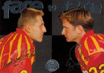 1995-96 Leaf Elit Set (Swedish) - Face to Face #2 Bedrich Scerban / Greg Parks Front