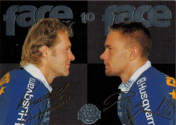1995-96 Leaf Elit Set (Swedish) - Face to Face #6 Kenneth Kennholt / Per Gustafsson Front