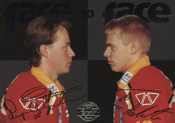 1995-96 Leaf Elit Set (Swedish) - Face to Face #8 Tomas Holmström / Roger Akerström Front