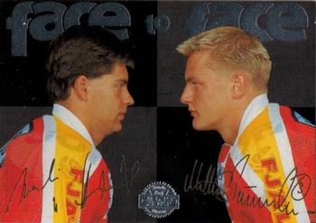 1995-96 Leaf Elit Set (Swedish) - Face to Face #10 Martin Hostak / Mattias Timander Front