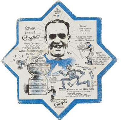 1932-33 Okeefe's Toronto Maple Leafs Coasters #7 Frank “King” Clancy Front