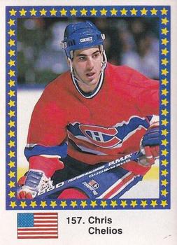 1989 Semic Hockey VM/Jaakiekon MM (Swedish/Finnish) Stickers #157 Chris Chelios Front