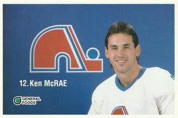 1989-90 General Foods Quebec Nordiques #NNO Ken McRae Front