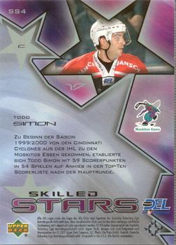 2001-02 Upper Deck DEL (German) - Skilled Stars #SS4 Todd Simon Back