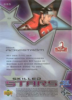 2001-02 Upper Deck DEL (German) - Skilled Stars #SS5 Oscar Ackeström Back