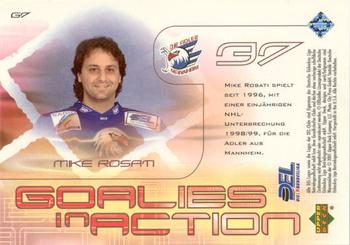 2001-02 Upper Deck DEL (German) - Goalies in Action #G7 Mike Rosati Back