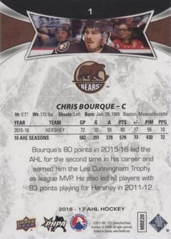 2016-17 Upper Deck AHL - Red #1 Chris Bourque Back