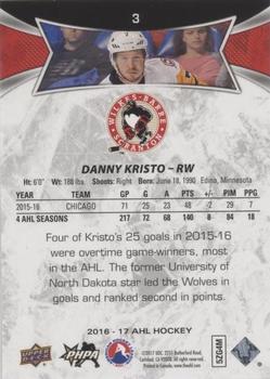2016-17 Upper Deck AHL - Red #3 Danny Kristo Back