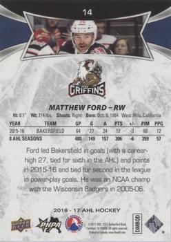 2016-17 Upper Deck AHL - Red #14 Matthew Ford Back