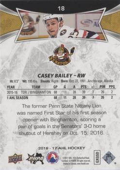 2016-17 Upper Deck AHL - Red #18 Casey Bailey Back