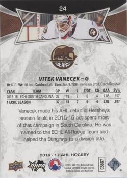 2016-17 Upper Deck AHL - Red #24 Vitek Vanecek Back