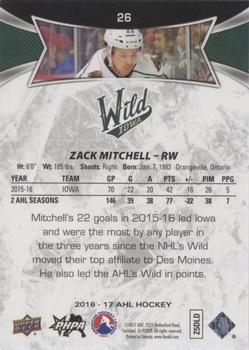 2016-17 Upper Deck AHL - Red #26 Zack Mitchell Back