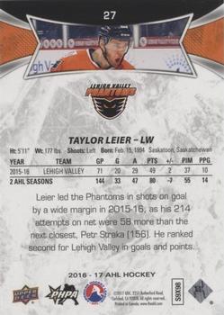 2016-17 Upper Deck AHL - Red #27 Taylor Leier Back