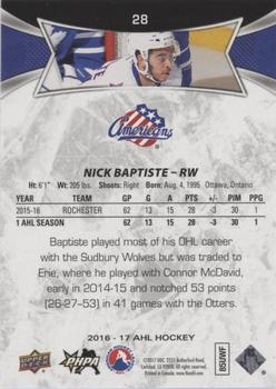 2016-17 Upper Deck AHL - Red #28 Nick Baptiste Back