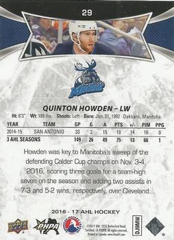 2016-17 Upper Deck AHL - Red #29 Quinton Howden Back