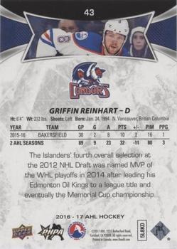 2016-17 Upper Deck AHL - Red #43 Griffin Reinhart Back