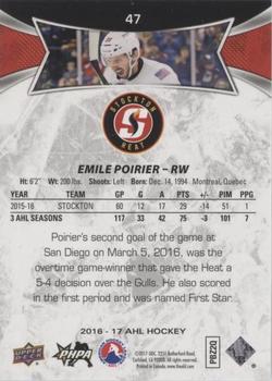 2016-17 Upper Deck AHL - Red #47 Emile Poirier Back