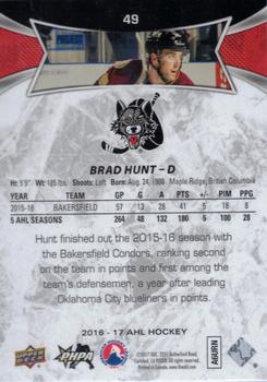 2016-17 Upper Deck AHL - Red #49 Brad Hunt Back