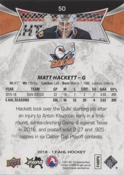 2016-17 Upper Deck AHL - Red #50 Matt Hackett Back