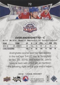 2016-17 Upper Deck AHL - Red #72 Sven Andrighetto Back