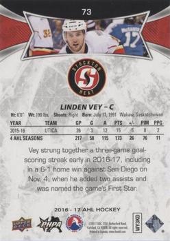 2016-17 Upper Deck AHL - Red #73 Linden Vey Back