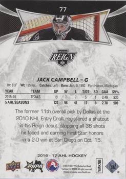 2016-17 Upper Deck AHL - Red #77 Jack Campbell Back