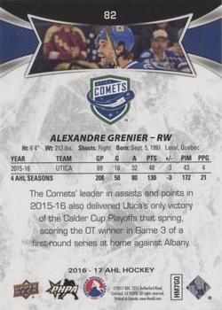 2016-17 Upper Deck AHL - Red #82 Alexandre Grenier Back