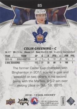 2016-17 Upper Deck AHL - Red #85 Colin Greening Back