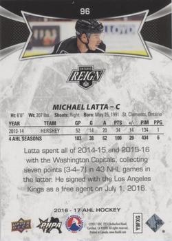 2016-17 Upper Deck AHL - Red #96 Michael Latta Back