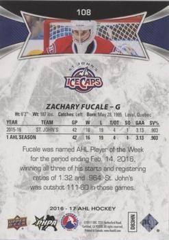 2016-17 Upper Deck AHL - Red #108 Zachary Fucale Back