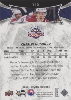 2016-17 Upper Deck AHL - Red #112 Charles Hudon Back