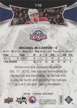 2016-17 Upper Deck AHL - Red #116 Mike McCarron Back